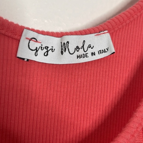 Gigi Moda Linen Rosalia Lagenlook Orange Midi Dress Pockets Sleeveless XS / S - Picture 3 of 6